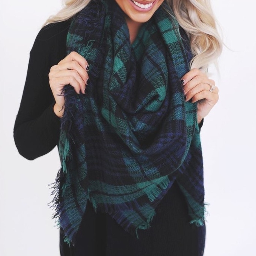 🌲Deep Forest🌲 Plaid Blanket Scarf